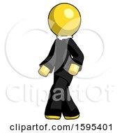 Poster, Art Print Of Yellow Clergy Man Man Walking Turned Left Front View