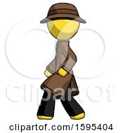 Poster, Art Print Of Yellow Detective Man Walking Left Side View
