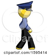 Poster, Art Print Of Yellow Police Man Walking Right Side View