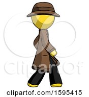 Poster, Art Print Of Yellow Detective Man Walking Right Side View