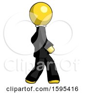 Poster, Art Print Of Yellow Clergy Man Walking Right Side View