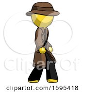 Poster, Art Print Of Yellow Detective Man Walking Turned Right Front View