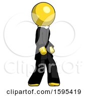 Poster, Art Print Of Yellow Clergy Man Walking Turned Right Front View