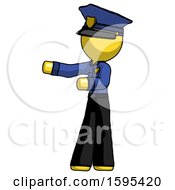 Poster, Art Print Of Yellow Police Man Presenting Something To His Right