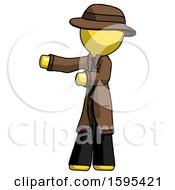 Poster, Art Print Of Yellow Detective Man Presenting Something To His Right
