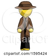 Yellow Detective Man Walking Front View
