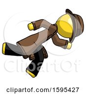 Yellow Detective Man Running While Falling Down