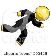 Poster, Art Print Of Yellow Clergy Man Running While Falling Down