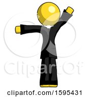 Poster, Art Print Of Yellow Clergy Man Directing Traffic Left