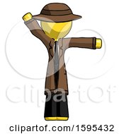Poster, Art Print Of Yellow Detective Man Directing Traffic Right