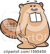 Cartoon Beaver School Sports Mascot