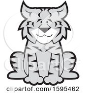 Poster, Art Print Of Cartoon Grayscale Bobcat School Sports Mascot
