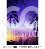 Poster, Art Print Of Tropical Sunset And Palm Tree Travel Background
