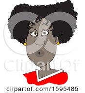 Clipart Of A Cartoon Surprised Black Woman Royalty Free Vector Illustration