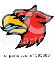 Poster, Art Print Of Tough Red Griffin Mascot Head