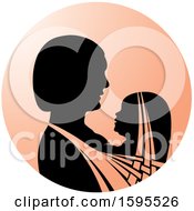 Clipart Of A Silhouetted Mother Holding A Child Royalty Free Vector Illustration by Lal Perera