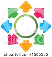 Clipart Of A Circle Of Colorful Arrows Royalty Free Vector Illustration by Lal Perera
