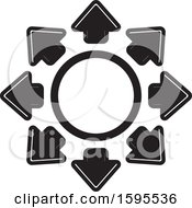 Poster, Art Print Of Circle Of Black And White Arrows