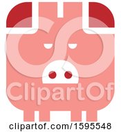 Clipart Of A Pink Piggy Bank Royalty Free Vector Illustration