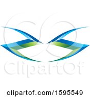 Clipart Of A Green And Blue Letter Z Mirrored Design Royalty Free Vector Illustration by Lal Perera