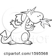 Clipart Of A Fire Breathing Dragon School Mascot Royalty Free Vector Illustration