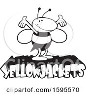 Poster, Art Print Of Black And White Yellow Jacket School Mascot Over Text