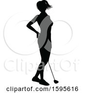 Poster, Art Print Of Silhouetted Female Golfer