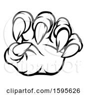 Clipart Of A Black And White Monster Claw With Sharp Talons Royalty Free Vector Illustration