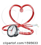 Poster, Art Print Of 3d Medical Stethoscope Forming A Red Love Heart
