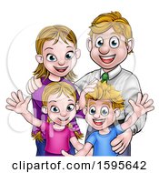 Clipart Of A Happy Caucasian Family Royalty Free Vector Illustration