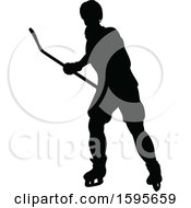 Poster, Art Print Of Silhouetted Male Ice Hockey Player