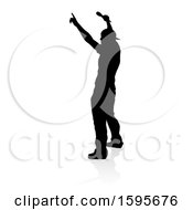 Silhouetted Male Singer With A Reflection Or Shadow On A White Background