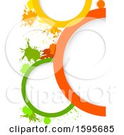 Clipart Of A Colorful Splatter And Circle Background Royalty Free Vector Illustration