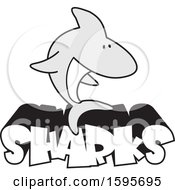 Poster, Art Print Of Shark School Mascot Over Text