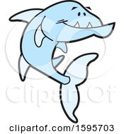 Blue Barracuda Fish School Mascot