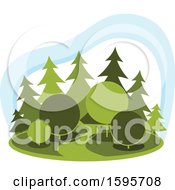 Clipart Of A Park Design Royalty Free Vector Illustration