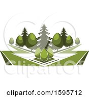 Clipart Of A Park Design Royalty Free Vector Illustration