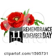 Clipart Of A Red Poppy Flower Remembrance Day Design Royalty Free Vector Illustration by Vector Tradition SM