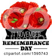 Clipart Of A Red Poppy Flower Remembrance Day Design Royalty Free Vector Illustration