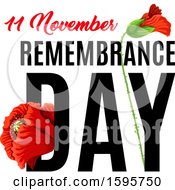 Poster, Art Print Of Red Poppy Flower Remembrance Day Design