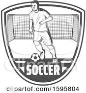 Clipart Of A Grayscale Soccer Design Royalty Free Vector Illustration by Vector Tradition SM