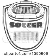 Poster, Art Print Of Grayscale Soccer Design
