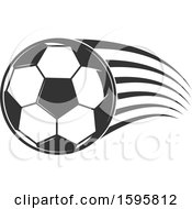 Clipart Of A Flying Soccer Ball Royalty Free Vector Illustration