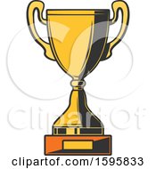 Clipart Of A Soccer Trophy Royalty Free Vector Illustration