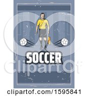 Poster, Art Print Of Vintage Styled Soccer Background Template