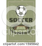 Poster, Art Print Of Vintage Styled Soccer Background Template