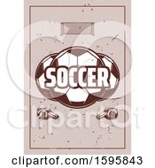 Poster, Art Print Of Vintage Styled Soccer Background Template