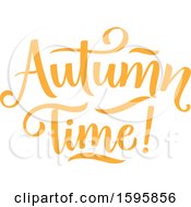 Clipart Of An Autumn Time Text Design Royalty Free Vector Illustration