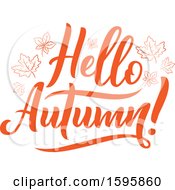 Clipart Of A Hello Autumn Text Design Royalty Free Vector Illustration