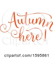 Clipart Of An Autumn Here Text Design Royalty Free Vector Illustration